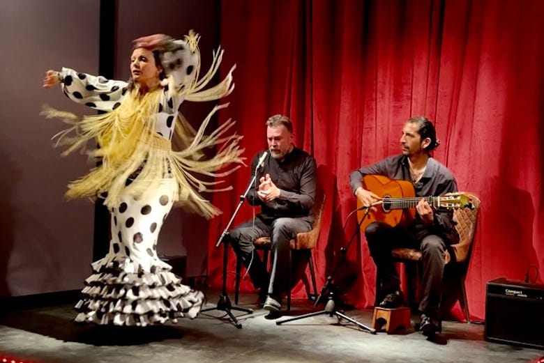 Desfrutando o show de flamenco