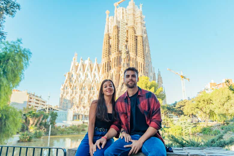 Tiraremos as melhores fotos em frente à Sagrada Família