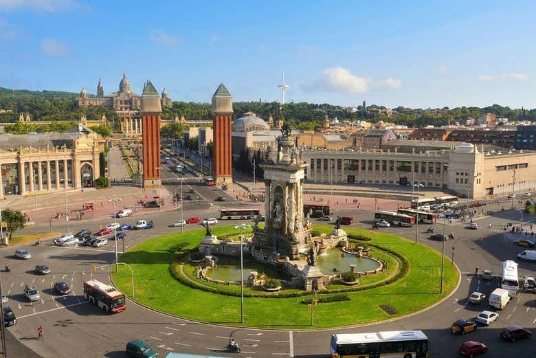 Vista do teleférico de Montjuïc