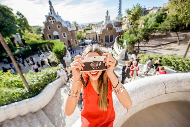 Visitando o Parque Güell de Barcelona
